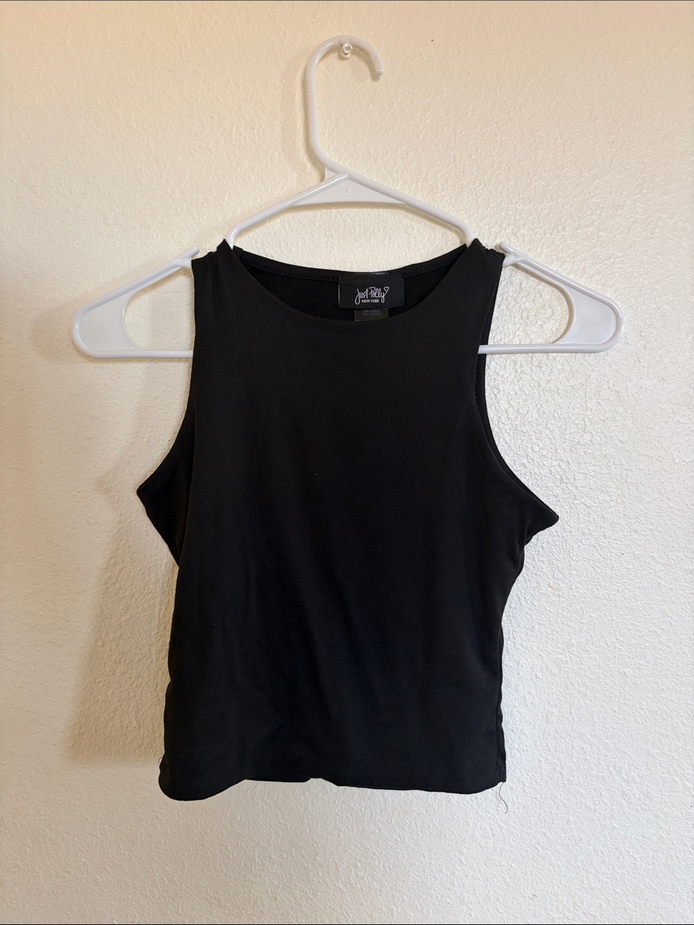 JustFab Black Crewneck Crop Tank